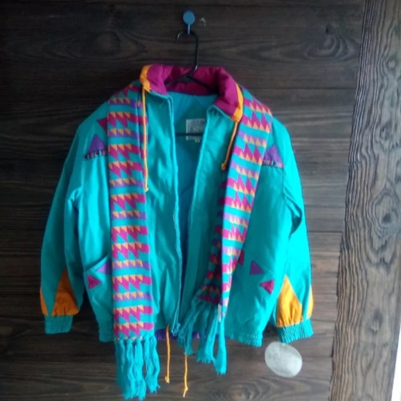 Nwt Be In The Current Seen Retro Vintage S Bomber jacket 90s Style With Matching - Picture 3 of 4